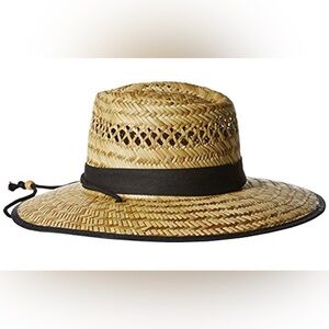 San Diego Hat Company Men's Rush Straw Lifeguard Hat Natural Black